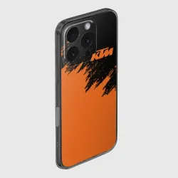 Чехол для iPhone 16 Pro Max силиконовый с защитой камеры KTM брызги красок  - фото 2