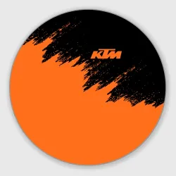 Круглый коврик для мышки KTM брызги красок 