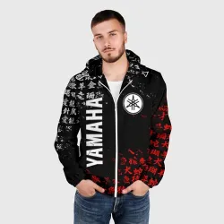 Мужская ветровка 3D Yamaha red white иероглифы - фото 2