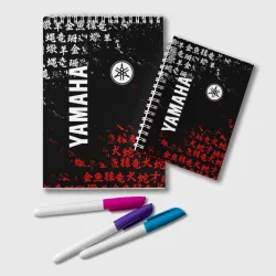 Блокнот Yamaha red white иероглифы