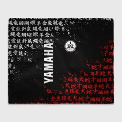 Плед 3D Yamaha red white иероглифы
