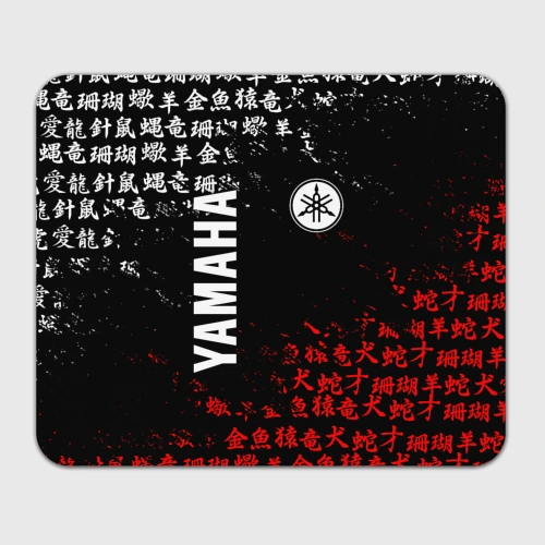 Прямоугольный коврик для мышки Yamaha red white иероглифы