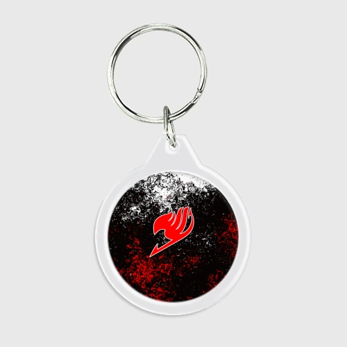 Брелок круглый Fairy tail red black white
