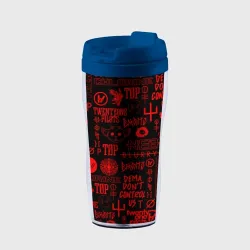 Термокружка-непроливайка Twenty One Pilots red pattern