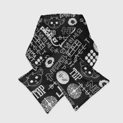 Шарф-пуховик 3D Twenty One Pilots white pattern