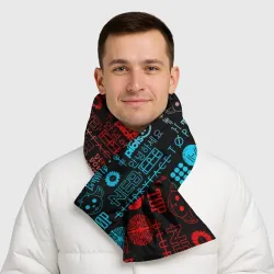 Шарф-пуховик 3D Twenty one pilots red blue pattern - фото 2