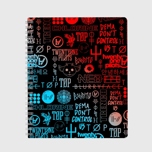 Тетрадь Twenty one pilots red blue pattern