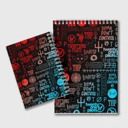 Блокнот Twenty one pilots red blue pattern - фото 2