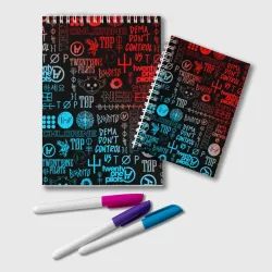 Блокнот Twenty one pilots red blue pattern