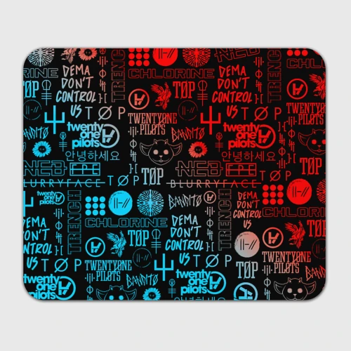 Прямоугольный коврик для мышки Twenty one pilots red blue pattern
