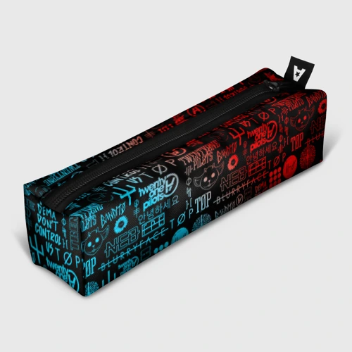 Пенал школьный 3D Twenty one pilots red blue pattern