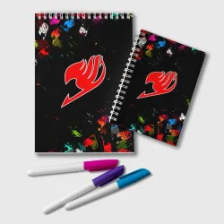 Блокнот Fairy Tail red white pattern