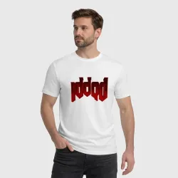 Мужская футболка хлопок Doom iddqd чит код 3d - фото 2