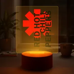 Светильник-ночник Red Hot Chili Peppers red black logo - фото 2