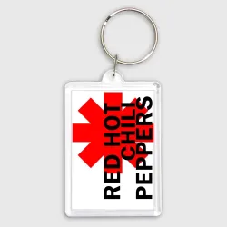 Брелок прямоугольный 35*50 Red Hot Chili Peppers red black logo