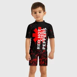 Детский купальный костюм 3D Red Hot Chili Peppers красные штрихи - фото 2