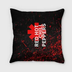 Подушка 3D Red Hot Chili Peppers красные штрихи