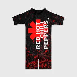 Детский купальный костюм 3D Red Hot Chili Peppers красные штрихи