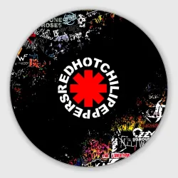Круглый коврик для мышки Red Hot Chili Peppers рок группы