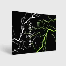 Холст прямоугольный Monster energy молнии