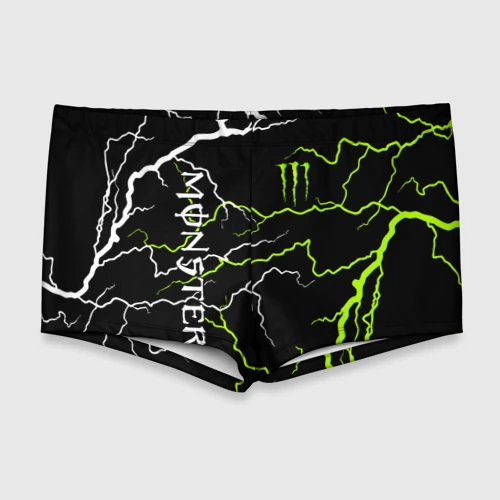 Мужские купальные плавки 3D Monster energy молнии