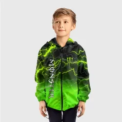 Детская ветровка 3D Monster energy green lightning storm - фото 2