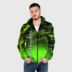 Мужская ветровка 3D Monster energy green lightning storm - фото 2