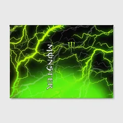Холст прямоугольный Monster energy green lightning storm - фото 2