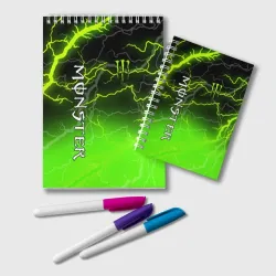 Блокнот Monster energy green lightning storm