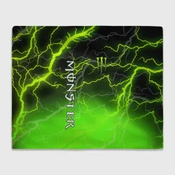 Плед 3D Monster energy green lightning storm