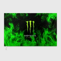 Флаг 3D Monster energy green fire