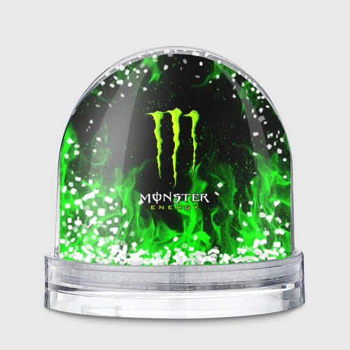 Игрушка Снежный шар Monster energy green fire