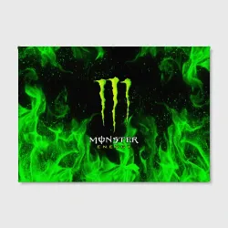 Холст прямоугольный Monster energy green fire - фото 2