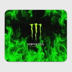 Прямоугольный коврик для мышки Monster energy green fire