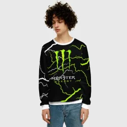 Мужской свитшот 3D Monster energy грозовой шторм - фото 2
