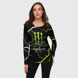 Женский лонгслив 3D Monster energy грозовой шторм - фото 2