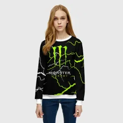 Женский свитшот 3D Monster energy грозовой шторм - фото 2