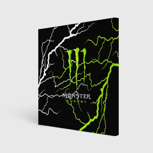 Холст квадратный Monster energy грозовой шторм
