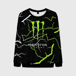 Мужской свитшот 3D Monster energy грозовой шторм