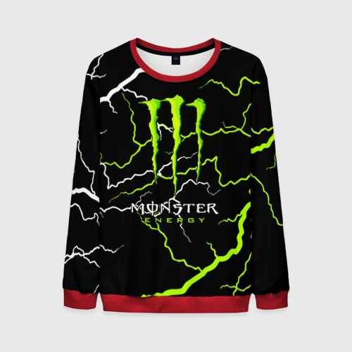 Мужской свитшот 3D Monster energy грозовой шторм