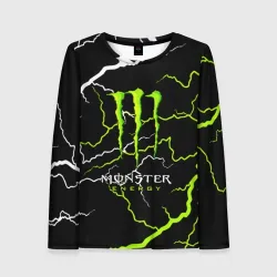 Женский лонгслив 3D Monster energy грозовой шторм