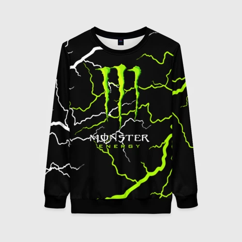 Женский свитшот 3D Monster energy грозовой шторм