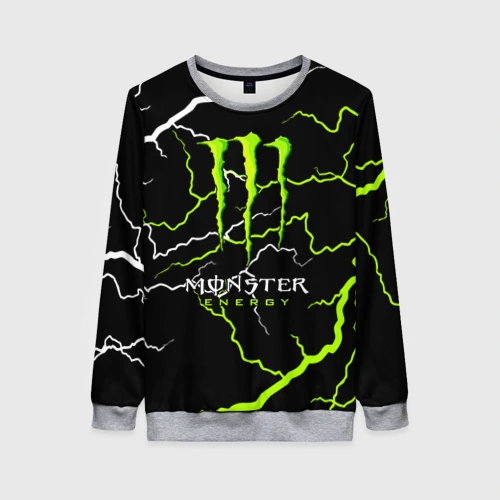Женский свитшот 3D Monster energy грозовой шторм