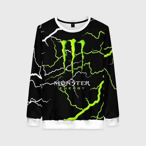 Женский свитшот 3D Monster energy грозовой шторм