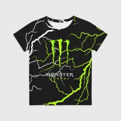 Детская футболка 3D Monster energy грозовой шторм