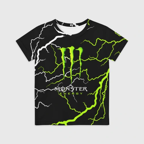 Детская футболка 3D Monster energy грозовой шторм