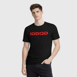 Мужская футболка 3D Doom iddqd красный чит-код на чёрном  - фото 2