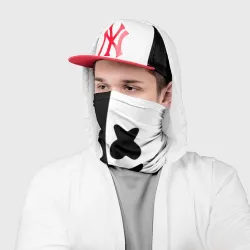Бандана-труба 3D Marshmello black and white - фото 2