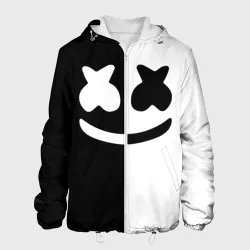 Мужская куртка 3D Marshmello black and white