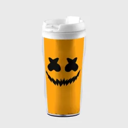 Термокружка-непроливайка Marshmello halloween smile black color